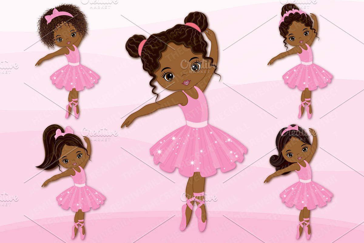 Vector African American Ballerina, an Illustration by TheCreativeMill (Photo 1 of 4)