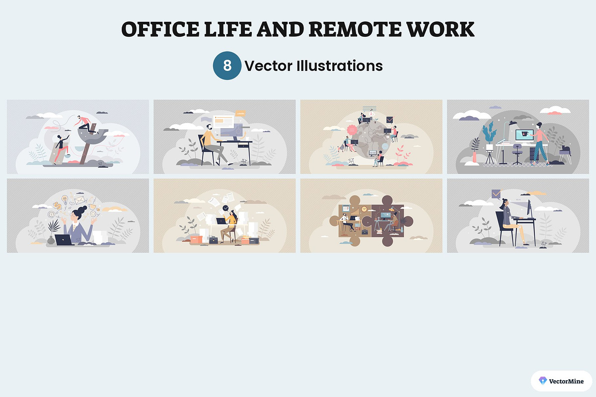 Office Life Vector Illustration Set, a Work Illustration by VectorMine (Photo 4 of 16)
