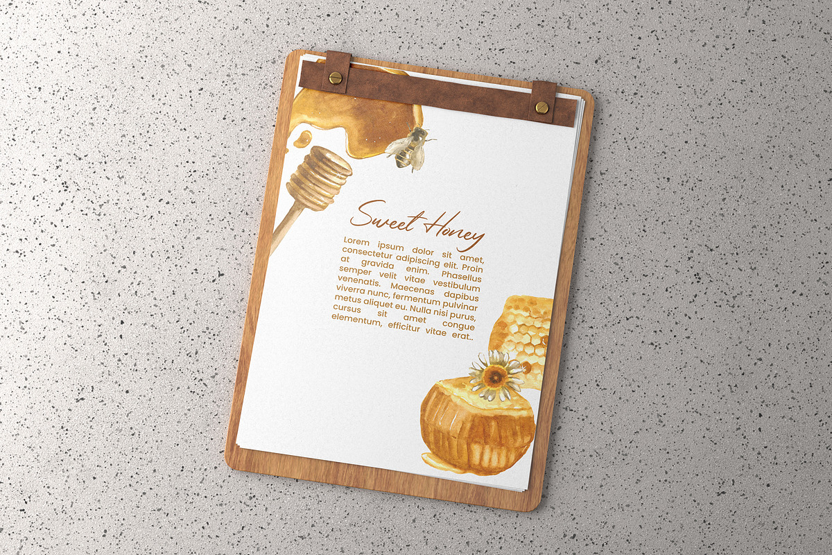 Honey Breakfast Watercolor Bundle, a Food Illustration by foxsong (Photo 11 of 12)