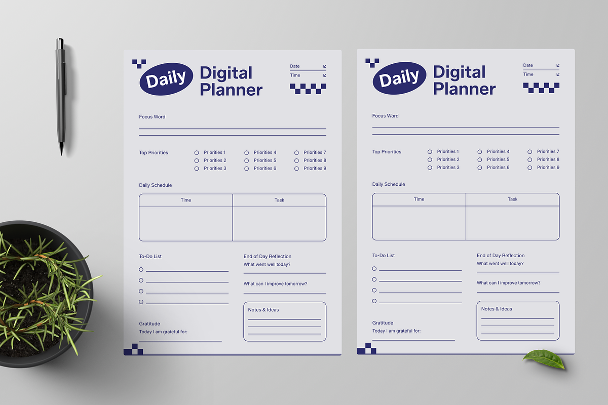 Daily Digital Planner, a Flyer Template by Annora Studio (Photo 2 of 6)