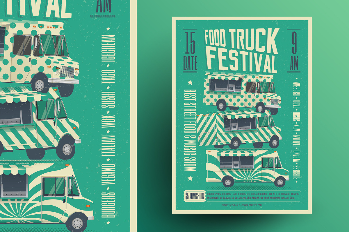 Street Food Truck Festival, a Food Illustration by Crafter