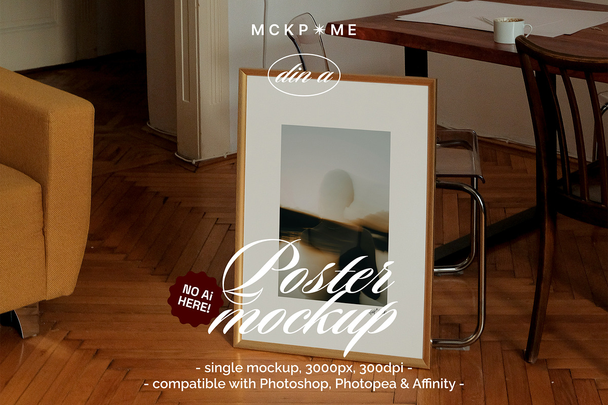 Golden frame modern interior mockup, a Merchandise Mockup by MCKP*ME (Photo 1 of 3)