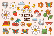 Groovy retro clip art EPS, PNG, SVG, an Object Graphic by Viaireshop (Thumbnail 1 of 7)