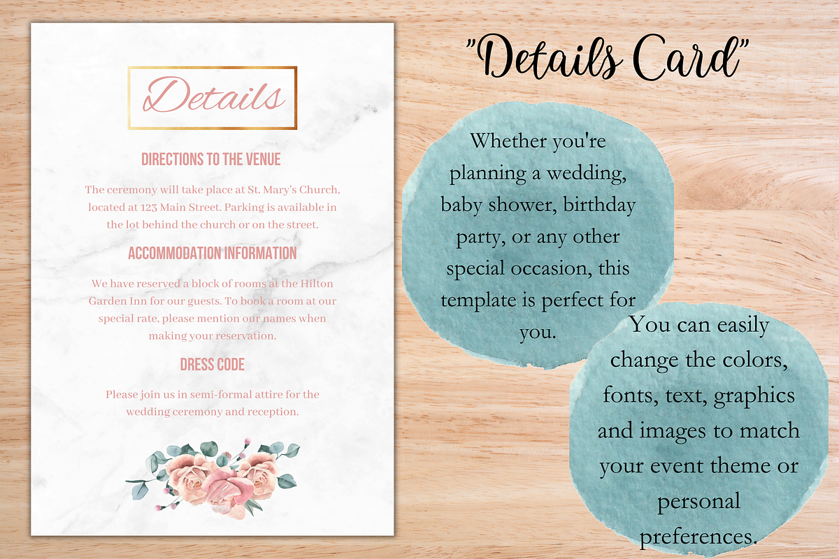 Floral Wedding Invitation Template, an Invitation Template by Talentex Invitations (Photo 3 of 4)