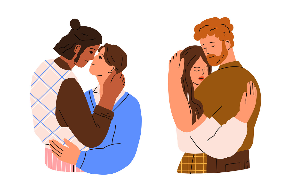 Happy love couples hugging set, a Person Illustration by Good Studio (Photo 7 of 10)