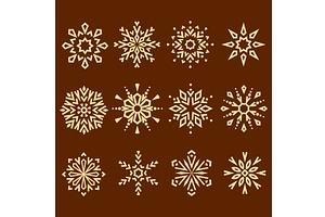Snowflakes icon collection. Graphic, an Object Illustration by RODINA