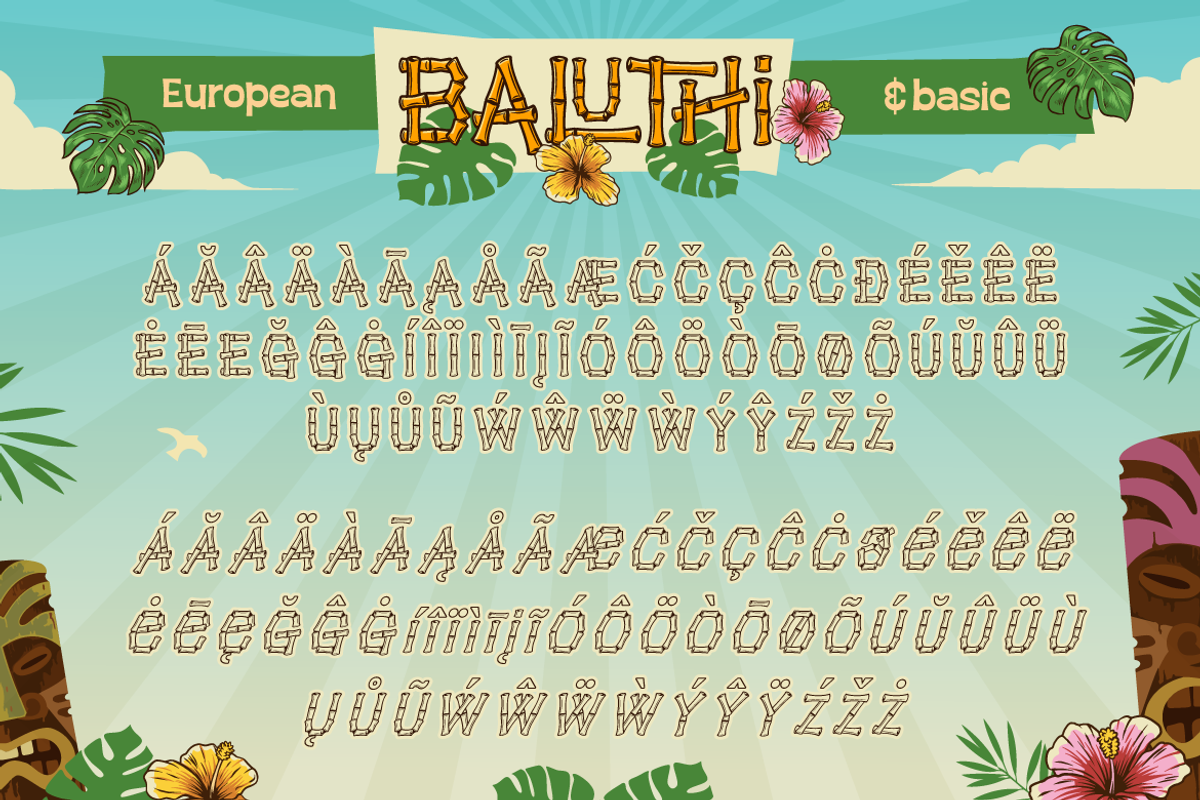 Baluthi - Hawaiian Bamboo Display, a Sans Serif Font by Artisan Themes (Photo 11 of 12)