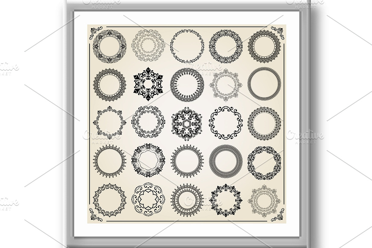 Vintage Big Set of Round Vector, a Decorative Illustration by FineArtStudio (Photo 3 of 3)