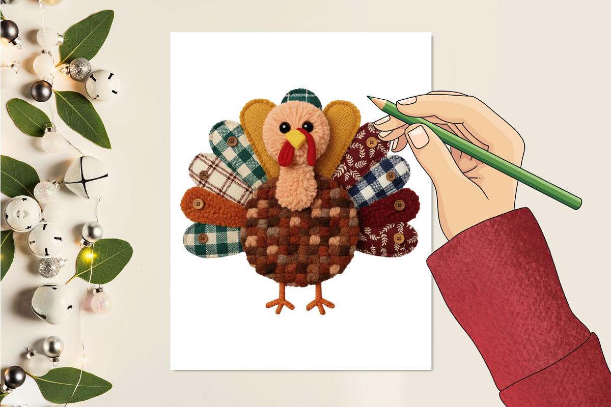 Thanksgiving Png Yarn Crochet Turkey, an Illustration by designcity5 (Photo 5 of 8)