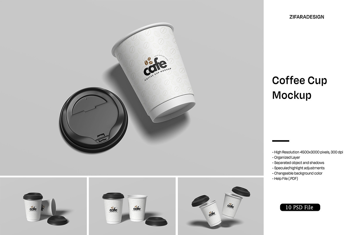 Coffee Cup Mockup, a Cups & Container Mockup by ZifaraDesign (Photo 1 of 11)