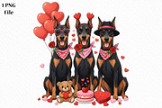 Valentine dog shirt, Doberman Shirt, an Illustration by Canvas Craft (Thumbnail 1 of 6)
