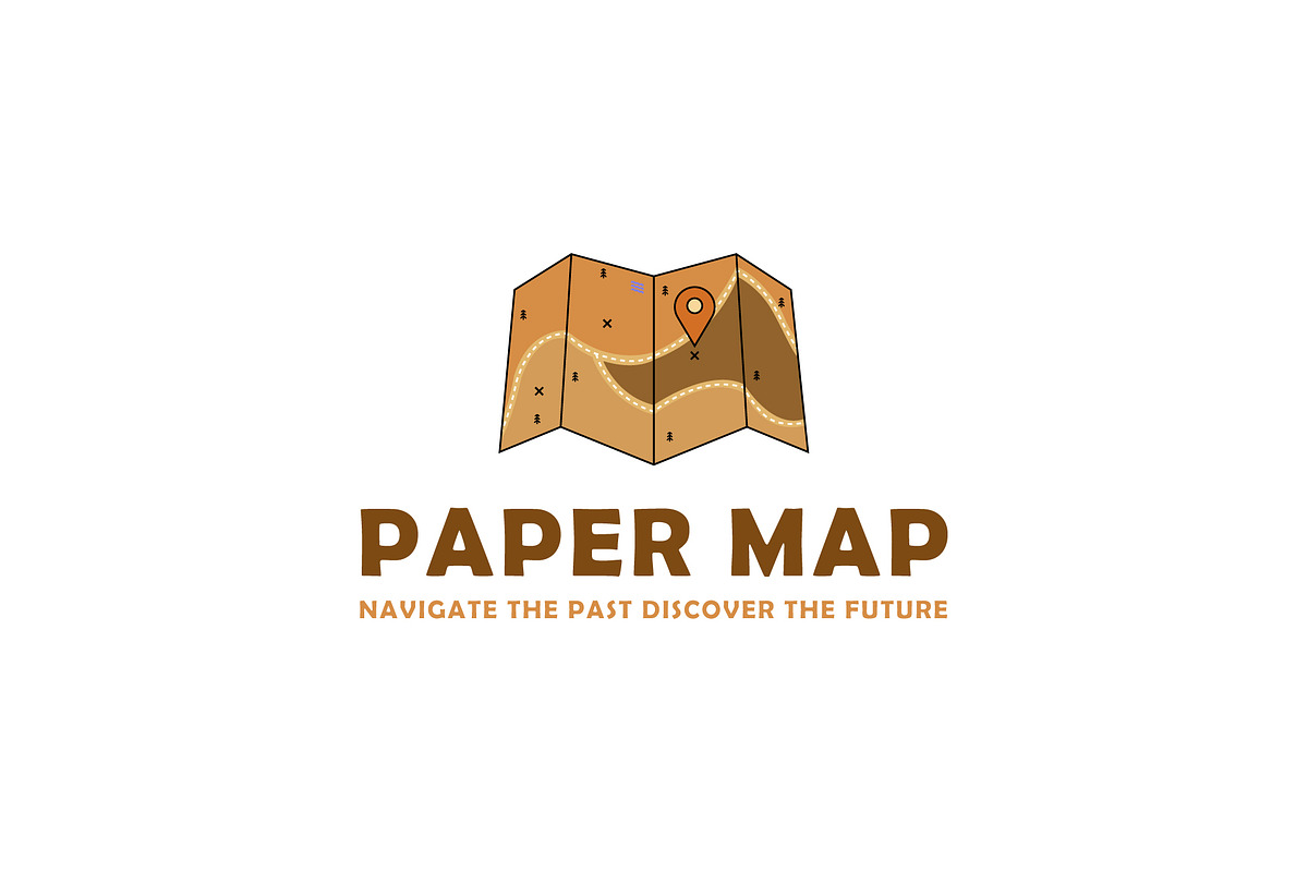 illustration template paper map logo, a Branding & Logo Template by Pyruos ID