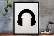 Headphone Silhouette SVG, a Technology Illustration by newminddesign (Thumbnail 4 of 10)