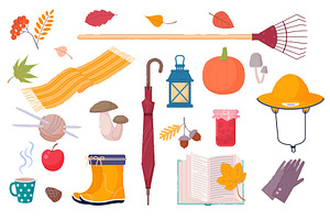 Autumn Symbols And Elements In