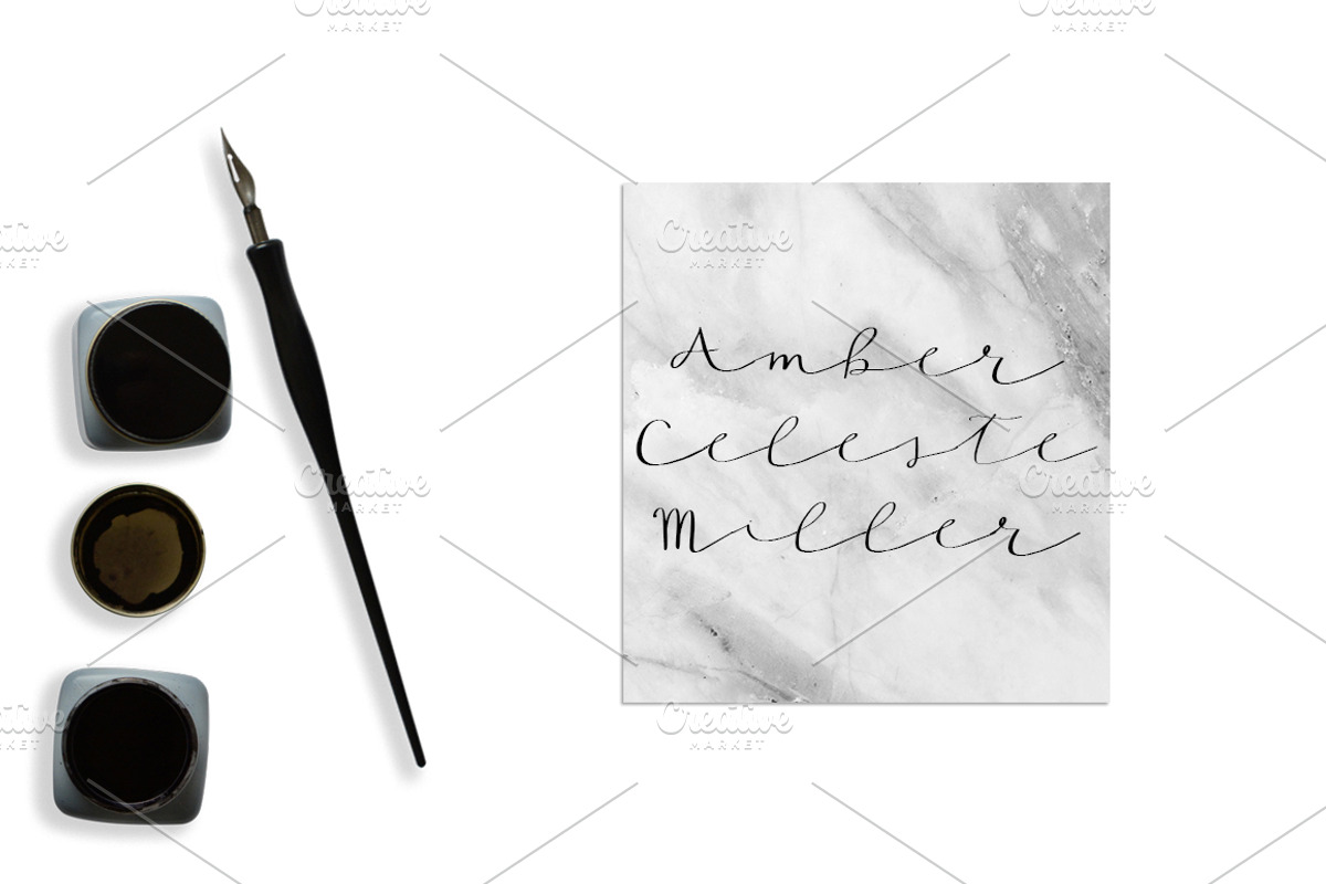 AMBER Hand Lettered Font, a Script Font by Rhonna Designs