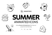 Animated Summer and Beach Doodles, an Outline Icon by Prosymbols (Thumbnail 1 of 4)