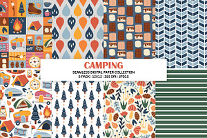 Camping Seamless Pattern Bundle