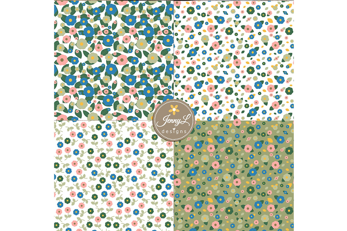 Spring Seamless Digital Papers, a Pattern Graphic by JennyL Designs (Photo 3 of 5)