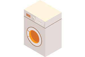 Wash machine vector laundry 3d icon, an Object Illustration by SiberianArt
