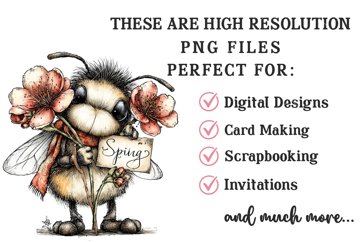 Quirky Spring Bee Clipart, an Illustration by OK Design (Photo 6 of 6)