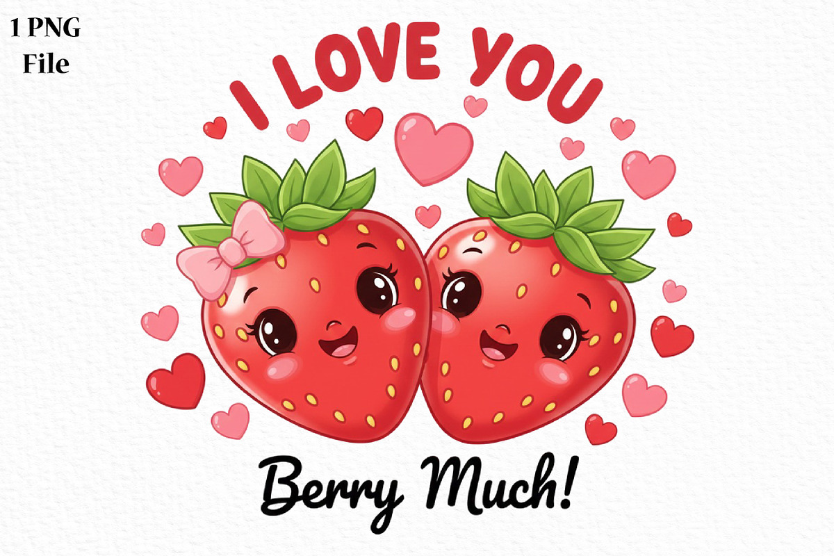 I Love You Berry Much PNG, an Illustration by Canvas Craft (Photo 1 of 7)