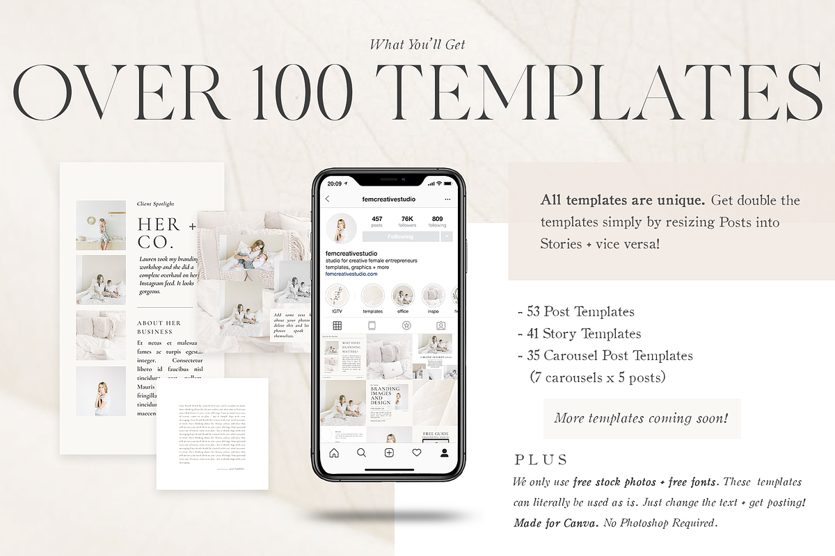 Soft Social Media Brand Templates, a Social Media Template by FEM Creative Studio (Photo 2 of 8)