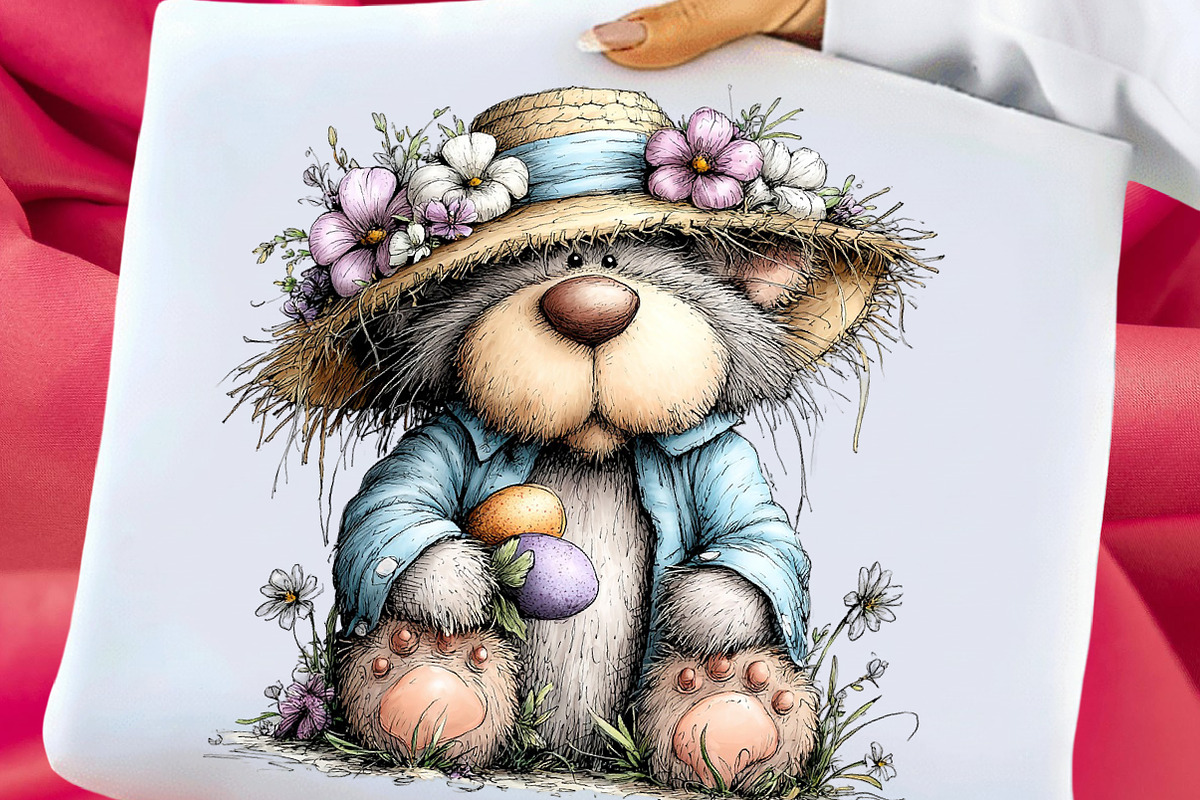 Whimsical Easter Teddy Bear Clipart, an Illustration by Libby Wishes (Photo 4 of 8)