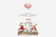 watercolor cozy kitchenware clipart, a Decorative Illustration by Patishop Art (Thumbnail 6 of 9)