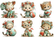 Whimsical Summer Cat Clipart, an Illustration by Daily.Designs (Thumbnail 5 of 5)