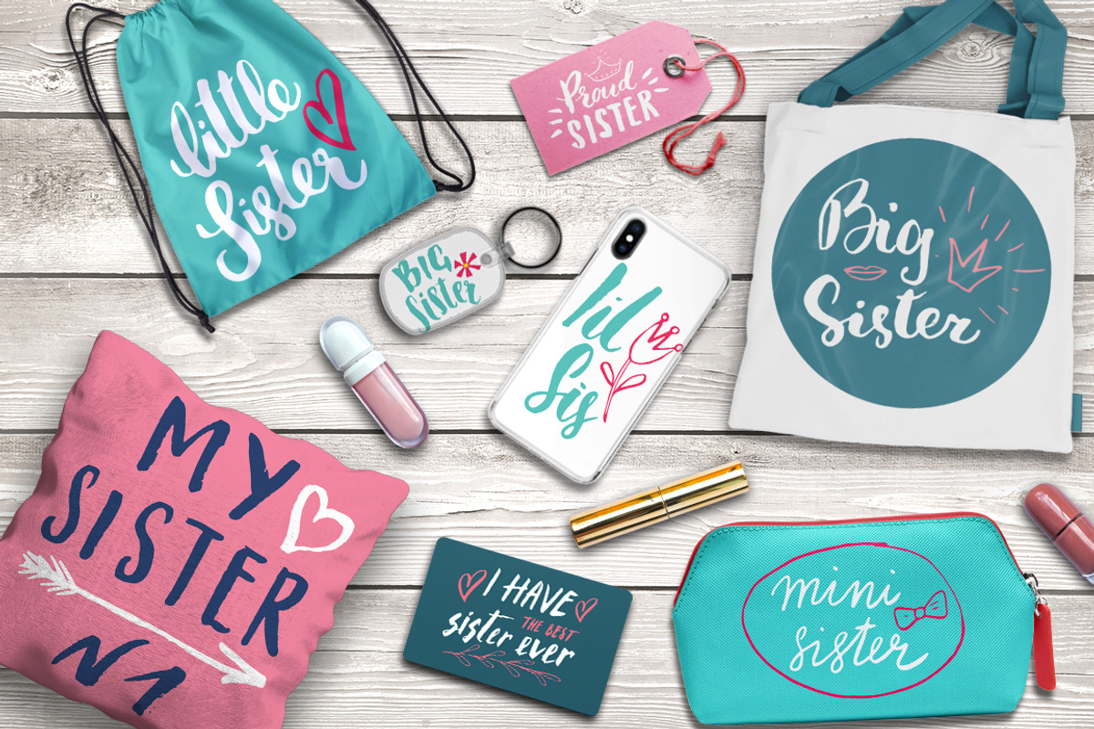 Sisters Lettering Quotes Collection, an Illustration by Lemon Workshop
