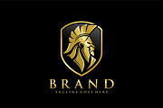 Golden Spartan Lion Crest Logo, a Branding & Logo Template by VectorCrow (Thumbnail 1 of 6)