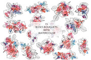 Roses line art design, an Object Graphic by Vera●Suleimanova (Thumbnail 13 of 17)