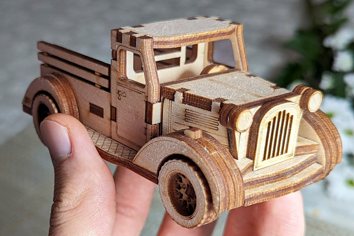Small Vintage Truck - Laser Cut File, an Object Graphic by VectorPainter (Photo 16 of 21)
