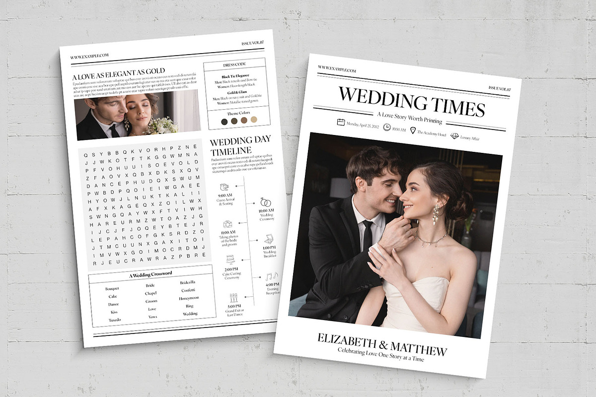 Wedding Newspaper Flyer Template, a Flyer Template by BrandPacks (Photo 3 of 5)