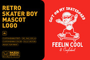 Retro Skater Boy Mascot Logo, an Illustration by Dazza Design Co. (Thumbnail 1 of 2)