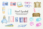 Watercolor Travel Essentials, an Illustration by Corner Croft (Thumbnail 2 of 3)