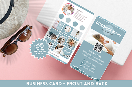 Blue Business Card - Logo Included, a Business Card Template by SunshineStudioBoutique