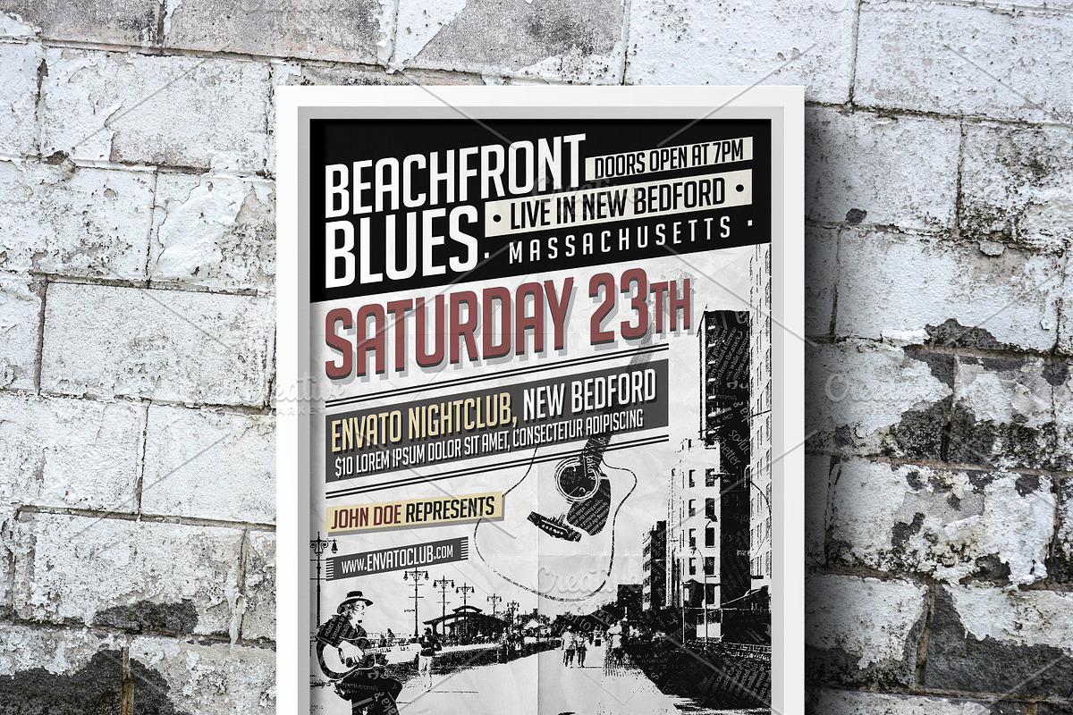 Grunge Poster & Flyer Mockup, a Print Template by CREATIVE DUDE (Photo 5 of 7)