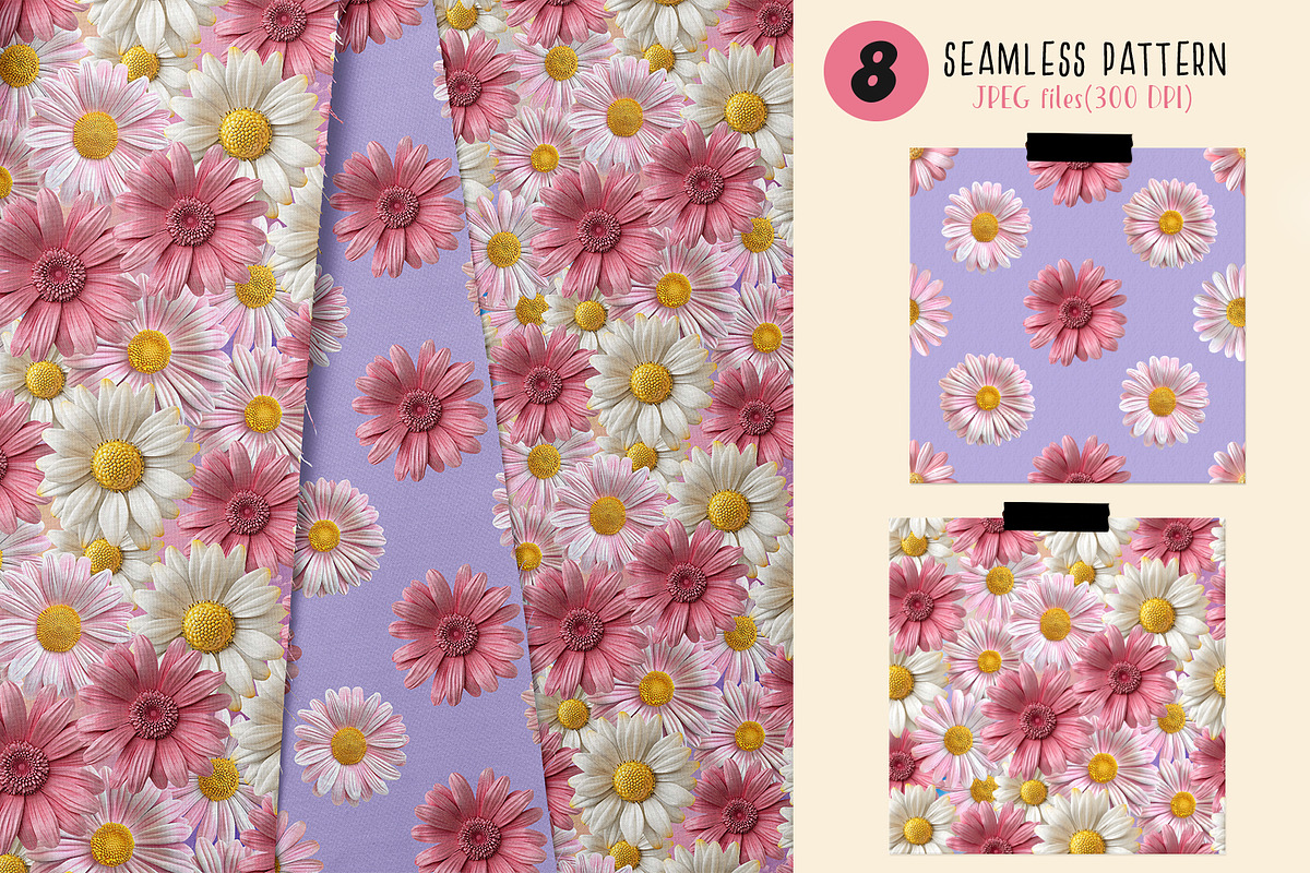 3D PNG Flower clipart and patterns | Creative Market
