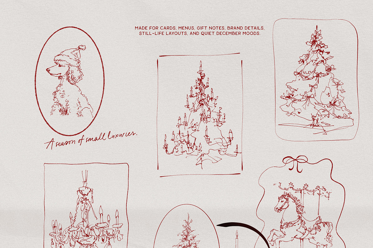 Winter Belongings: Holiday Line Art, a Seasonal Illustration by Purple (Photo 7 of 15)