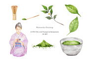Japanese Matcha Watercolor – 20 PNG, a Food Illustration by Gallery House (Thumbnail 3 of 5)