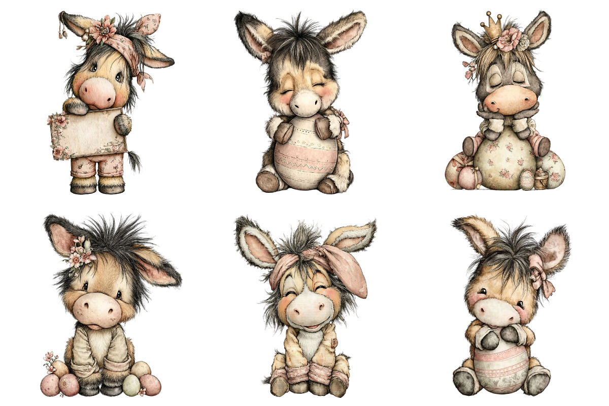 Whimsical Easter Donkey Clipart, an Illustration by Design Market (Photo 3 of 3)