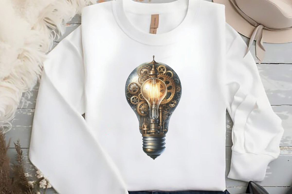 Watercolor Steampunk Lightbulb, an Illustration by DreamCafeArt (Photo 5 of 7)