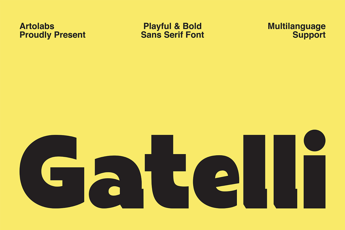 Gatelli | A Bold Geometric Sans Font, a Sans Serif Font by Artolabs (Photo 1 of 9)