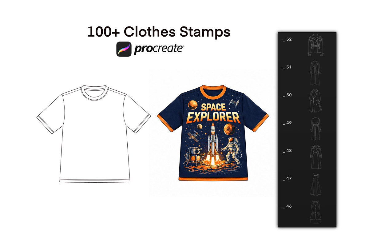 Clothes Procreate Brush set, a Brush Add-On by Lucrumplus (Photo 3 of 3)