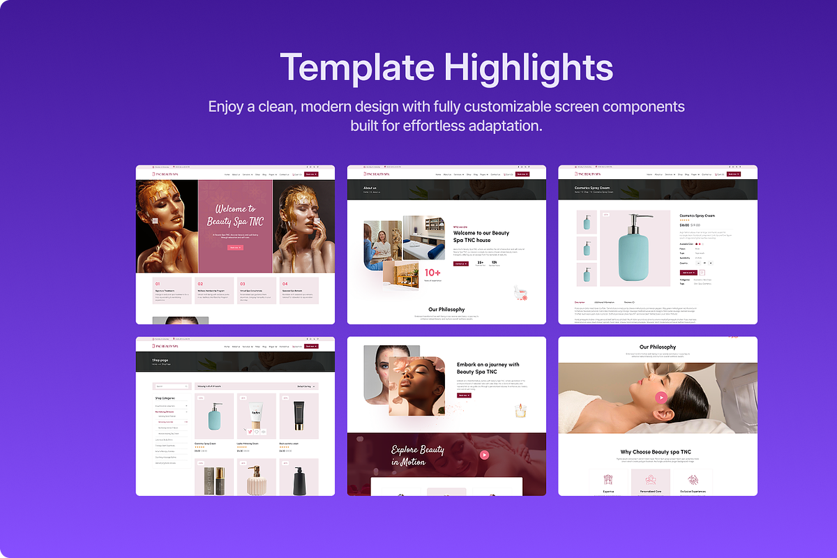TNC Beauty Spa – Figma UI Template, an UI Kit Template by TNCFlow (Photo 2 of 5)