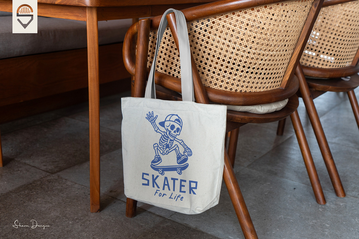 Skater for life, skeleton skateboard, a Graphic by shaondesigns (Photo 7 of 7)
