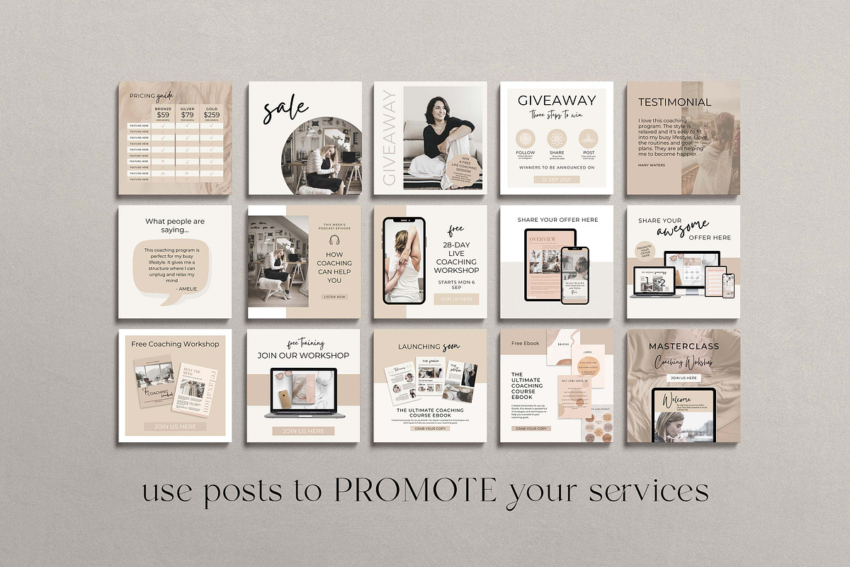 Life Coach Instagram Canva Templates, a Design Template by Miri Campbell (Photo 10 of 18)