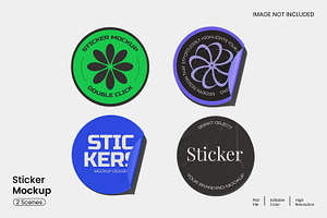 Sticker Mockup, a Merchandise Mockup by Unerispace