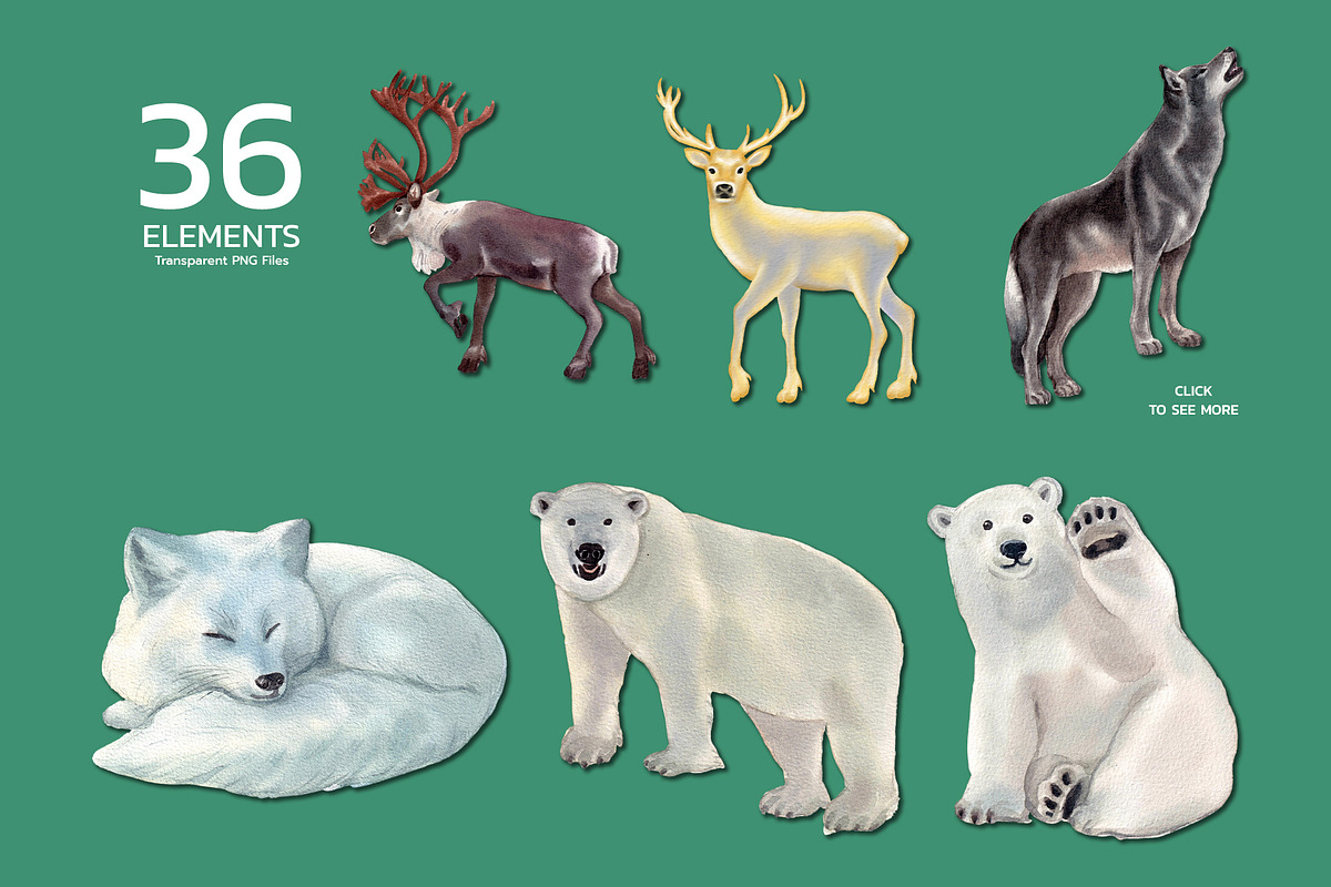 Gentle Winter Wildlife – Watercolor, an Animal Illustration by CreativeValuation (Photo 2 of 5)